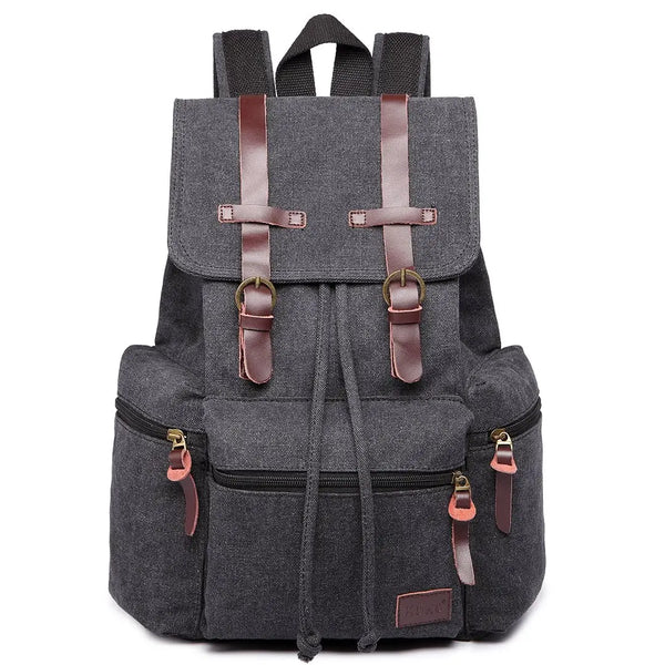 Canvas Backpack Unisex Vintage Rucksack School Bag Casual Daypack for Women/Men Outdoor Travel Hiking Camping