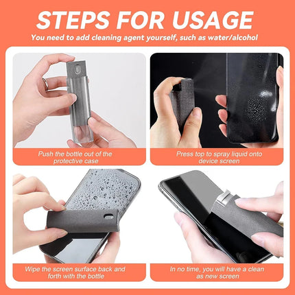 CleanMist 2 in 1 Screen Cleaner Spray with Microfiber Cloth for Phone Tablet Laptop
