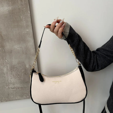 Luxury Cherry Pendant Shoulder Bag by OKEYWOW, soft lychee material, casual dumpling-style underarm handbag for women.