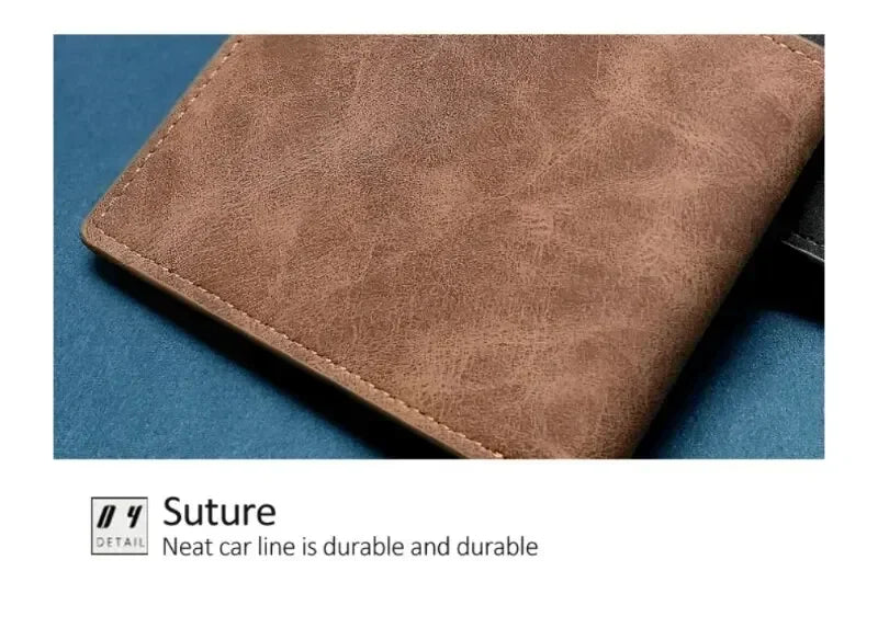 Men Short Wallet with Zipper Coin Pocket Fashion Soft Leather Men Horizontal Slim Money Purses Multifunctional Small Wallets