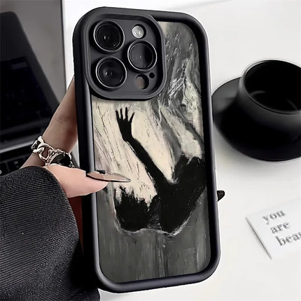Silicone matte shockproof airplane route iPhone case for iPhone 12-16, featuring sleek design and durable protection from OKEYWOW.