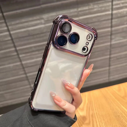 Luxury Plated Transparent Case for iPhone Shockproof Clear Back Cover