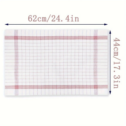 OKEYWOW classic plaid kitchen towel and scouring pad set, soft large cleaning cloth for kitchen cleaning, 1, 5, or 10 pcs.