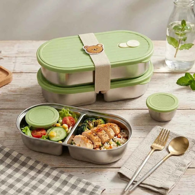 FreshSeal Stainless Steel Bento Lunch Box with Sauce Container