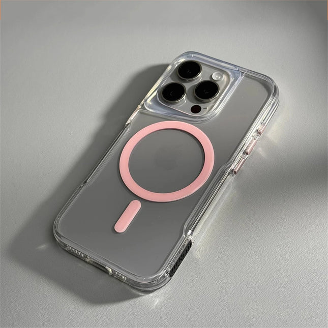 Crystal Clear MagSafe Case for iPhone 17/16/15/14/13/12 Pro Max Anti-Fall PC Cover