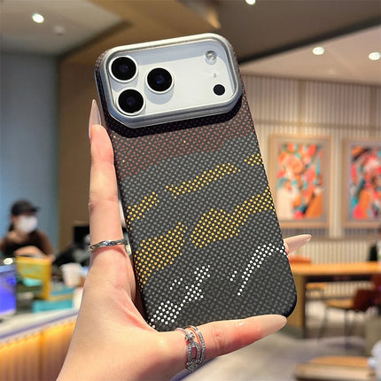 OKEYWOW iPhone carbon fiber matte case, ultra-thin shockproof cover for iPhone 17 Air, 16, 15, 14, 13, 12 Pro Max with textured finish.