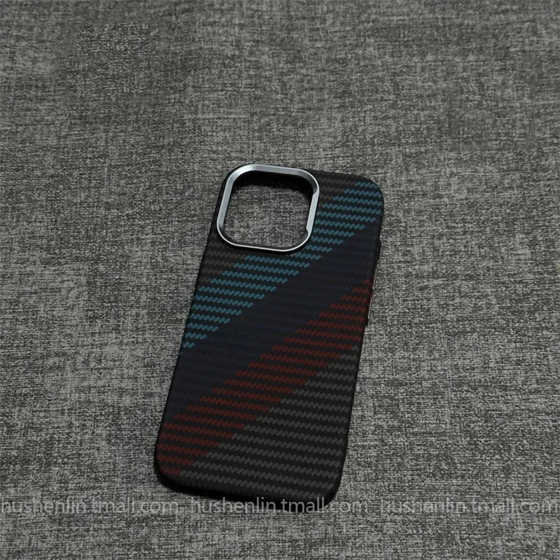 2026 New Mountain Relief Carbon Case for iPhone 16 15 Pro Max MagSafe Back Cover Hard PC Buttons Frame Protective Phone Shell