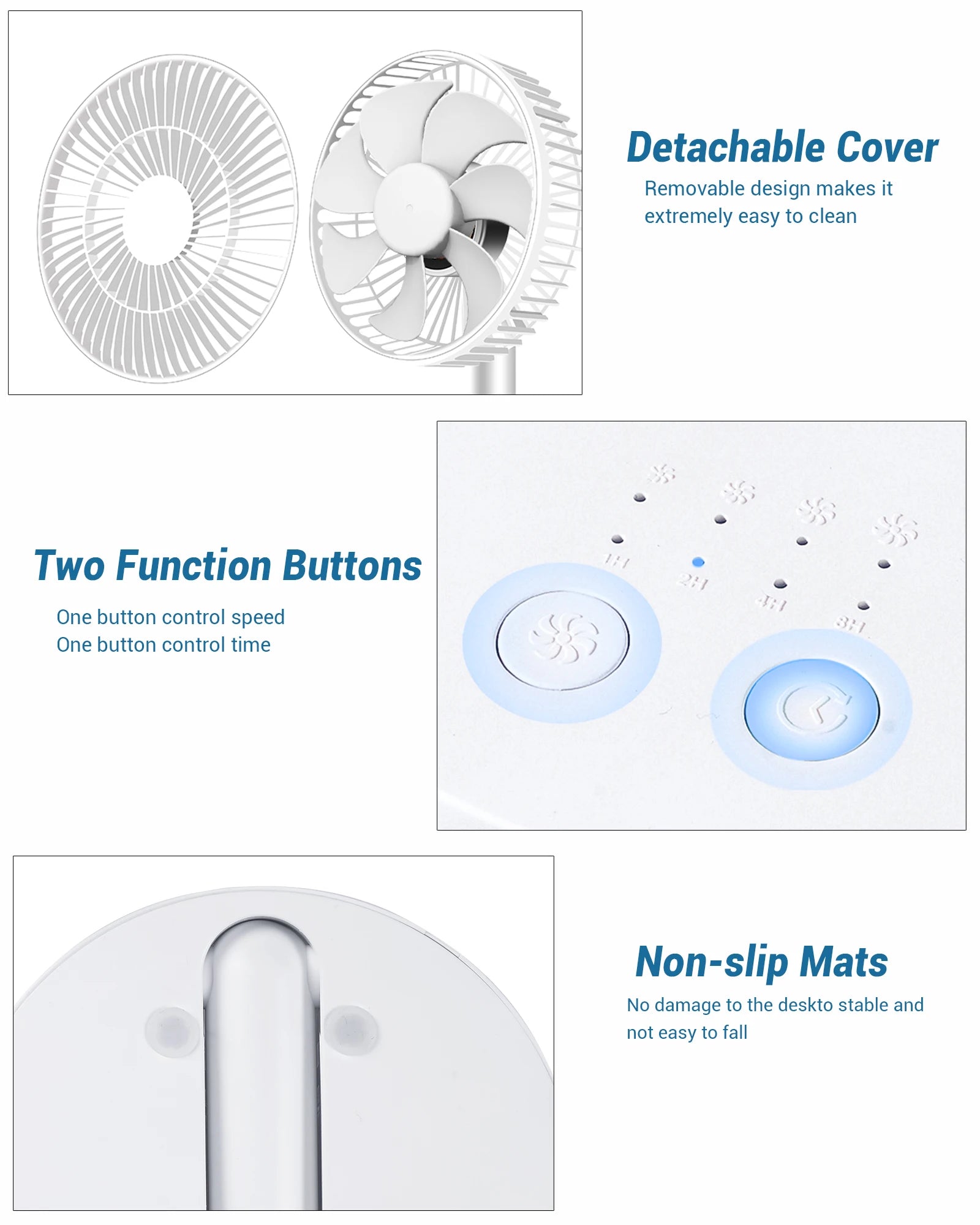 USB Foldable Fan with 4,5 Speeds & Timing: Battery Operated Mini Fan for Bedroom, Indoor or Outdoor. Perfect Table Fan for versatile cooling.