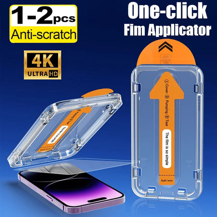 OKEWOW Samsung tempered glass screen protector for Galaxy A71, A26, A25, A24, A23, A22, A21s, A17, A16, A15, A14, A07, A06, A05s, front view