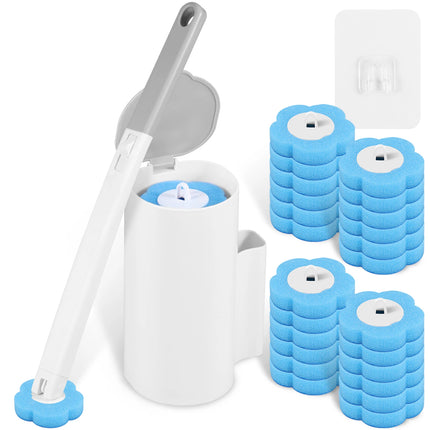 Disposable Toilet Brush Set with Holder Bathroom Cleaning Kit