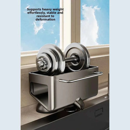 Stainless Steel Sink Storage Rack with Suction Cup Sponge Holder