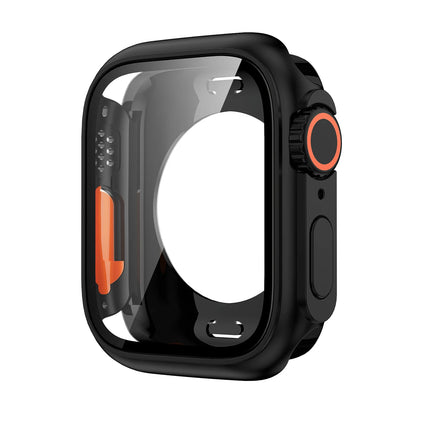 OKEYWOW Apple Watch screen protector case bumper for Series 9 to 4, fits 40mm to 45mm models, ultra look, durable PC material