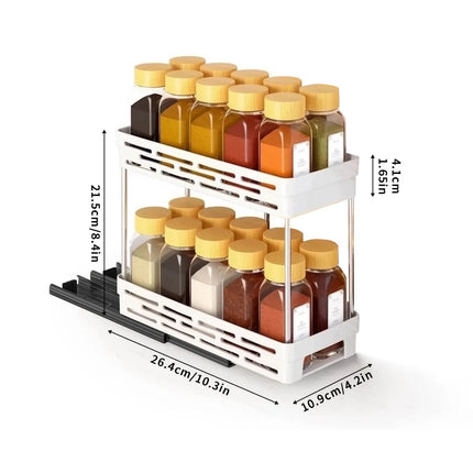 2-Tier Pull-Out Kitchen Storage Rack with Large Capacity