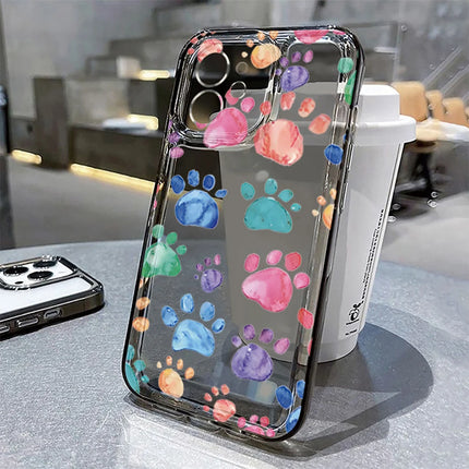 Transparent silicone cat ear iPhone case by OKEYWOW, shockproof cover for iPhone 11 to iPhone 17 Pro Max, with cute ear design.