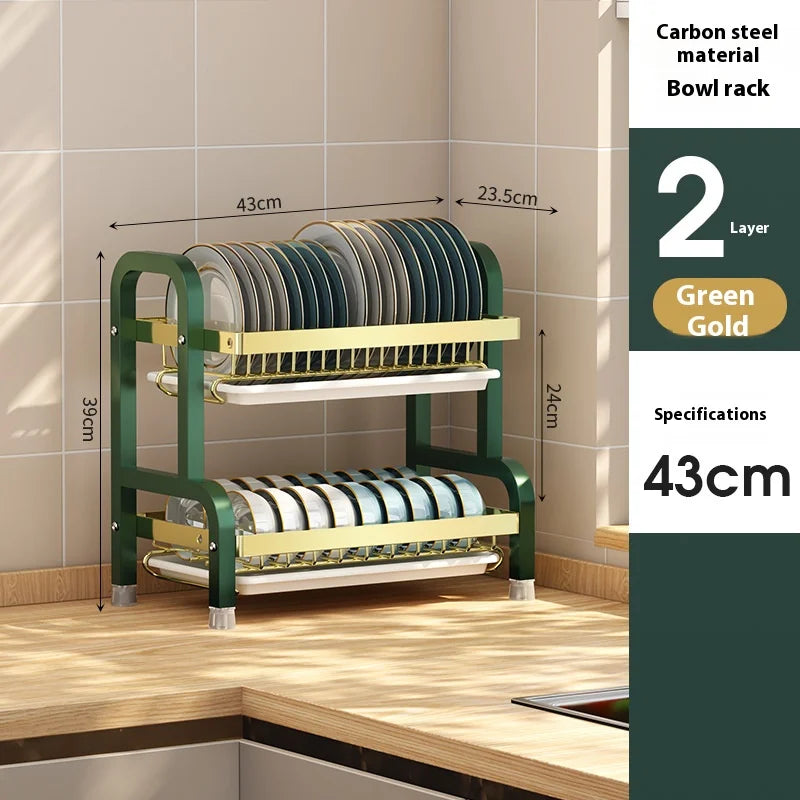 Kitchen storage rack, bowl and dish storage rack, drain rack, household multifunctional bowl and chopstick rack storage box