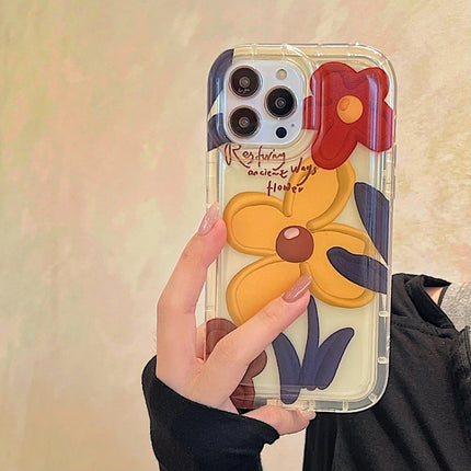 Okeywow iPhone oil painting flower shockproof soft back cover for iPhone 11 Pro Max, XR, XS, SE, 12, 13, 14, 15, and 16 models