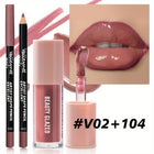 Velora Beauty 2pcs Velvet Lip Set Lip Liner & Lip Glaze Waterproof Long Lasting Matte