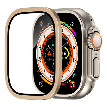 OKEYWOW Apple Watch Ultra 3/2 49mm tempered glass metal bumper case with shockproof HD screen protector and protective cover.