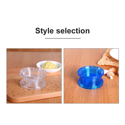 OKEYWOW manual garlic press and multifunctional chopper, kitchen gadget for crushing garlic and preparing food efficiently.