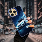 OKEYWOW BMW car-themed iPhone case with laser-cut design, shockproof TPU cover for iPhone 17, 16, 15, 14, 13, 12, 11 Pro Max, XR, XS