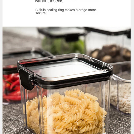FreshLock Grain Storage Jar Set Sealed Plastic Moisture Proof Kitchen Organizer Box