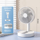 USB Foldable Fan with 4,5 Speeds & Timing: Battery Operated Mini Fan for Bedroom, Indoor or Outdoor. Perfect Table Fan for versatile cooling.