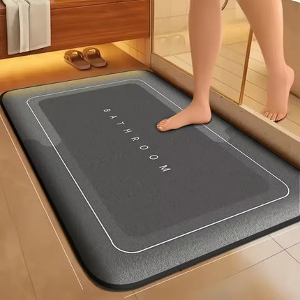 AquaSoft Coral Velvet Bath Mat Super Absorbent Anti Slip Bathroom Door Floor Mat