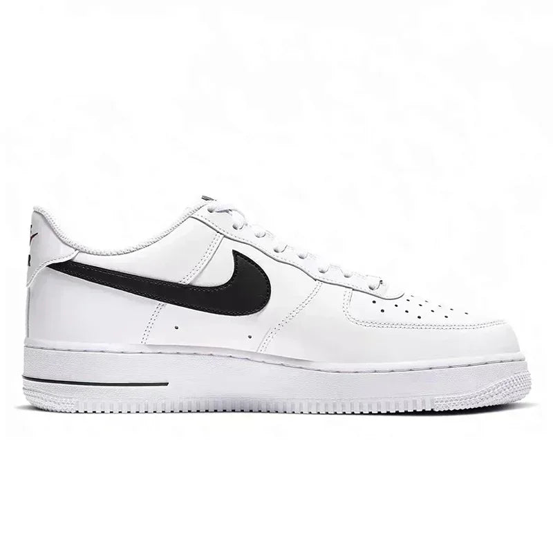 Nike Air Force 1 Low Skateboarding Shoes: Comfortable unisex sneakers available for both men and women. Classic white and black design for versatile style.