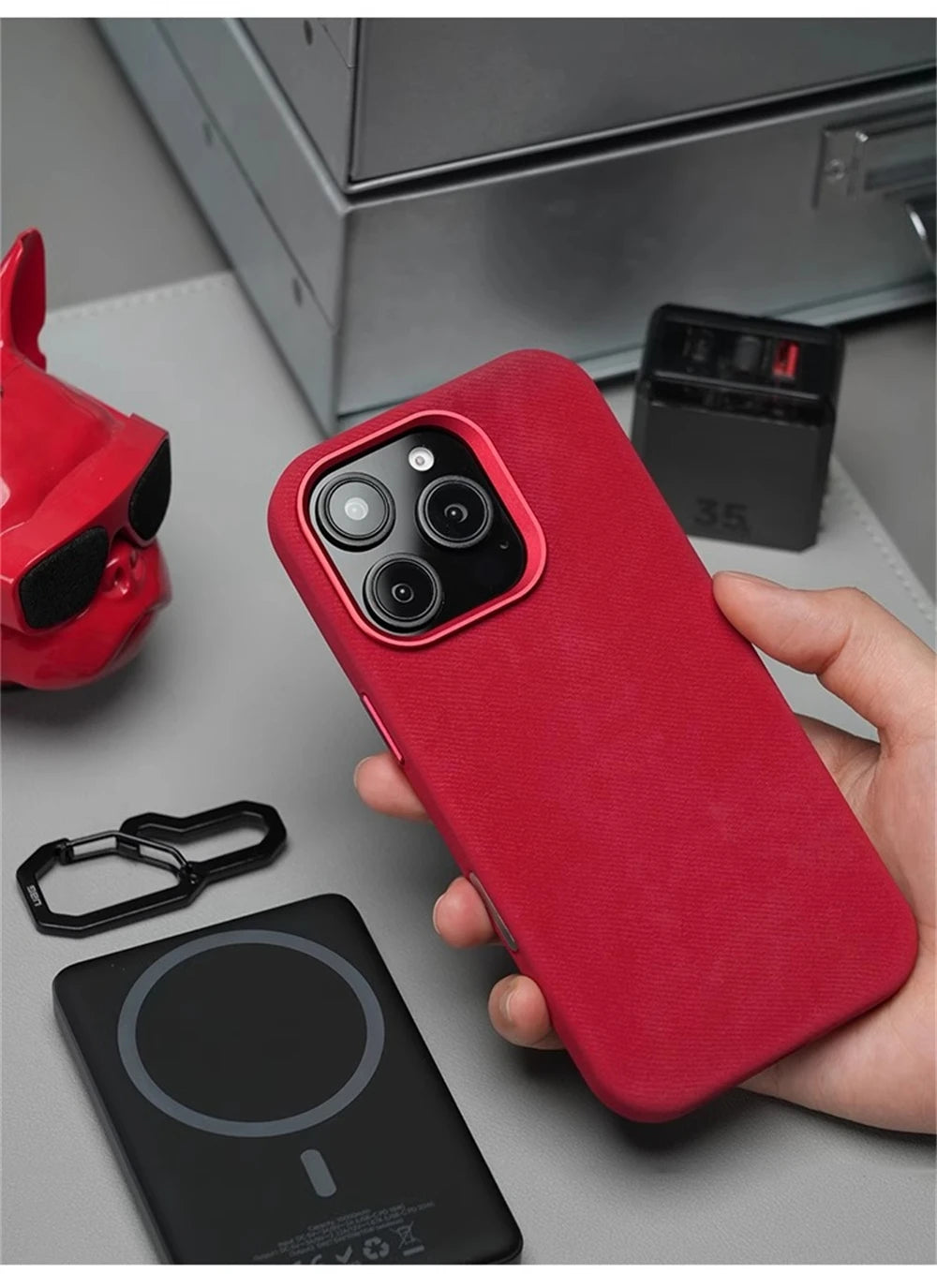 Luxury Fiber Leather Shockproof Case for iPhone 12–17 Series (Pro/Pro Max/Plus) – MagSafe Magnetic Wireless Charging Back Cover