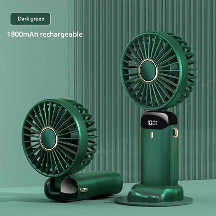 Portable Mini Handheld Fan USB Rechargeable 5-Speed with Phone Stand