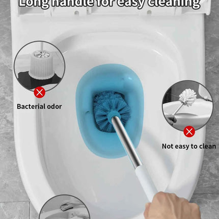 CleanEase Wall-Mounted Toilet Brush with Drainable Holder