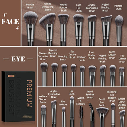 Velora Beauty 25pcs Makeup Brush Set Gift Box Foundation Eyeshadow Contour Concealer Kit