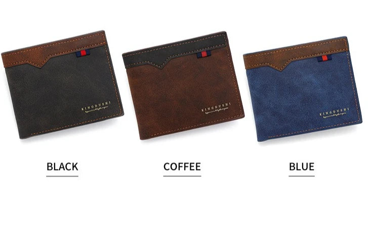 2025 New Men's Bifold Short Wallet Fashionable Minimalist Casual Multi Slot Purse Large Capacity Zipper Man Wallet with Coin Bag