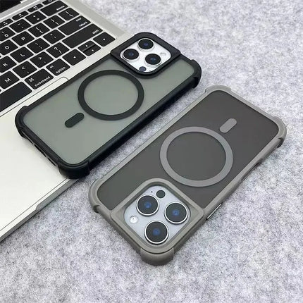Matte Armor MagSafe Case for iPhone 17/16/15/14/13/12/11 Pro Max Shockproof Cover