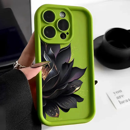OKEYWOW flower silicone shockproof bumper case for iPhone 17/16/15/14/13/12/11 Pro Max XR XS SE, with colorful floral design.