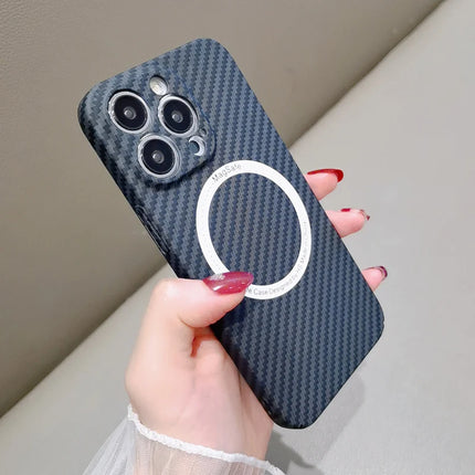 OKEYWOW iPhone carbon fiber case with ultra-thin design, hard back cover, and camera protection for models 11 to 17/16/15/14/13/12/11 Pro Max XR XS
