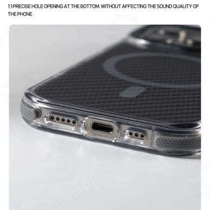 Luxury Carbon Fiber MagSafe Armor Case for iPhone Non-Slip Shockproof Cover