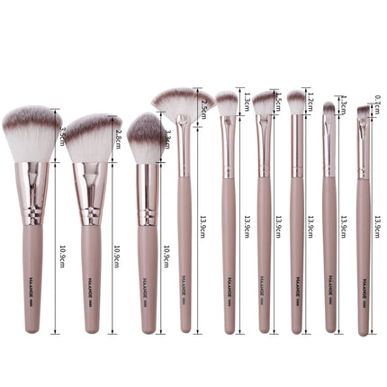 Velora Beauty 9pcs Makeup Brush Set Foundation Highlighter Eyeshadow Blending Soft Dense Bristles