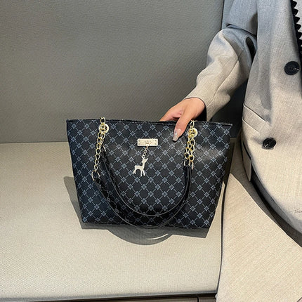 Women Autumn Winter Shoulder Bag Large Capacity Tote Handbag Presbyopic Style