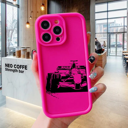 OKEYWOW iPhone Formula Racing silicone shockproof case for iPhone 11, 12, 13, 14, 15, 16, 17 Pro Max, XR, XS in racing design