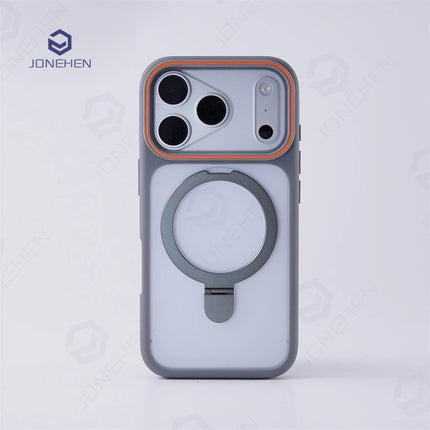 Matte Translucent MagSafe Case for iPhone 17/16/15/14/13/12 Pro Max Ring Stand Shockproof Cover