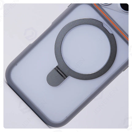 Matte Translucent MagSafe Case for iPhone 17/16/15/14/13/12 Pro Max Ring Stand Shockproof Cover