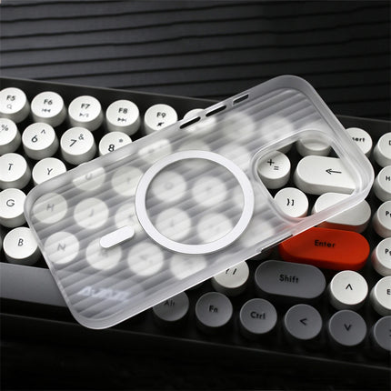 Corrugated Clear MagSafe Case for iPhone 17/16/15/14/13/12 Pro Max Matte Hard Cover