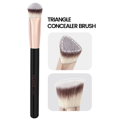 Velora Beauty 4pcs Makeup Brush Set Flat Top Foundation Angled Contour Dense Bristles