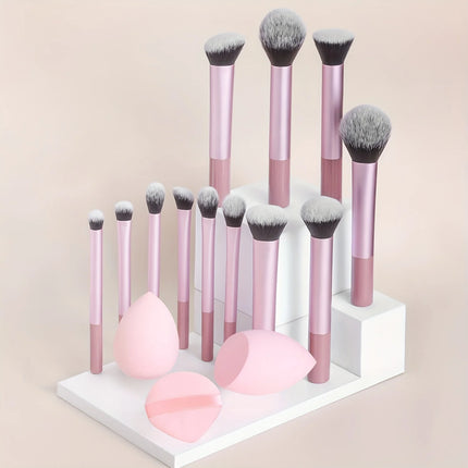 ClassicBlend 12-Piece Makeup Brush Set with Beauty Blenders & Powder Puff