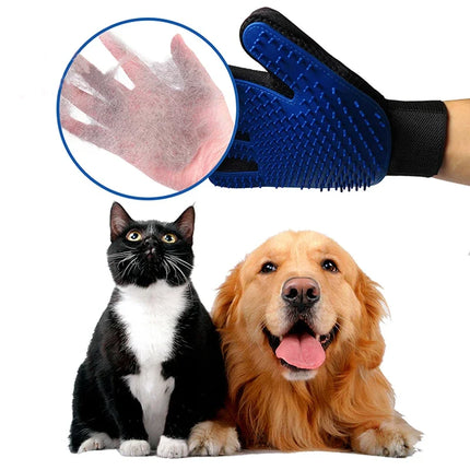 Pet Grooming Gloves Silicone Cat Dog Hair Removal Bath Brush Cleaning Tool