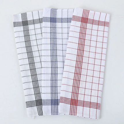 OKEYWOW classic plaid kitchen towel with soft cleaning cloth and scouring pad for kitchen cleaning, shown in the image.