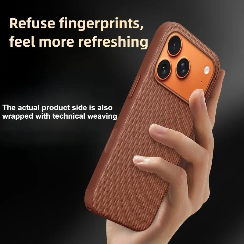 Original MagSafe TechWoven Magnetic Case for iPhone 17 Pro Max – With Logo, Wireless-Charging Compatible Full-Body Protection Cover