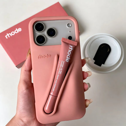 LipCase Silicone Phone Case with Lipstick Holder for iPhone