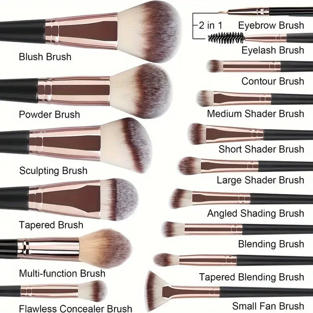 Velora Beauty 3/20pcs Makeup Brush Set Soft Fluffy Eyeshadow Foundation Blending Kabuki Tool